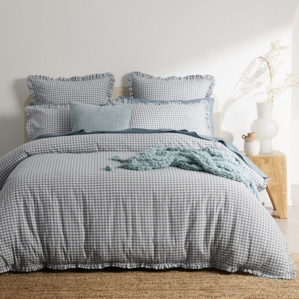 Eliza Gingham Check Quilt Cover - Queen