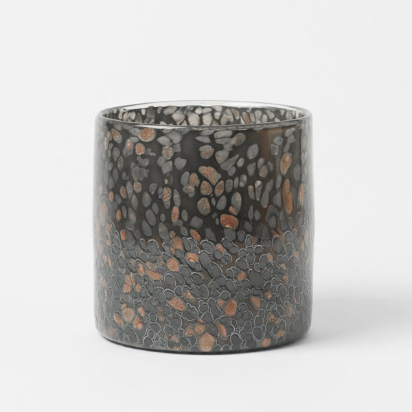 Leopard Glass Candle Hldr Large